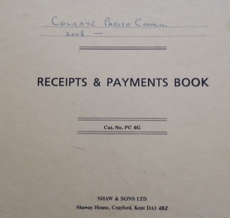 Receipts & Payments book front cover